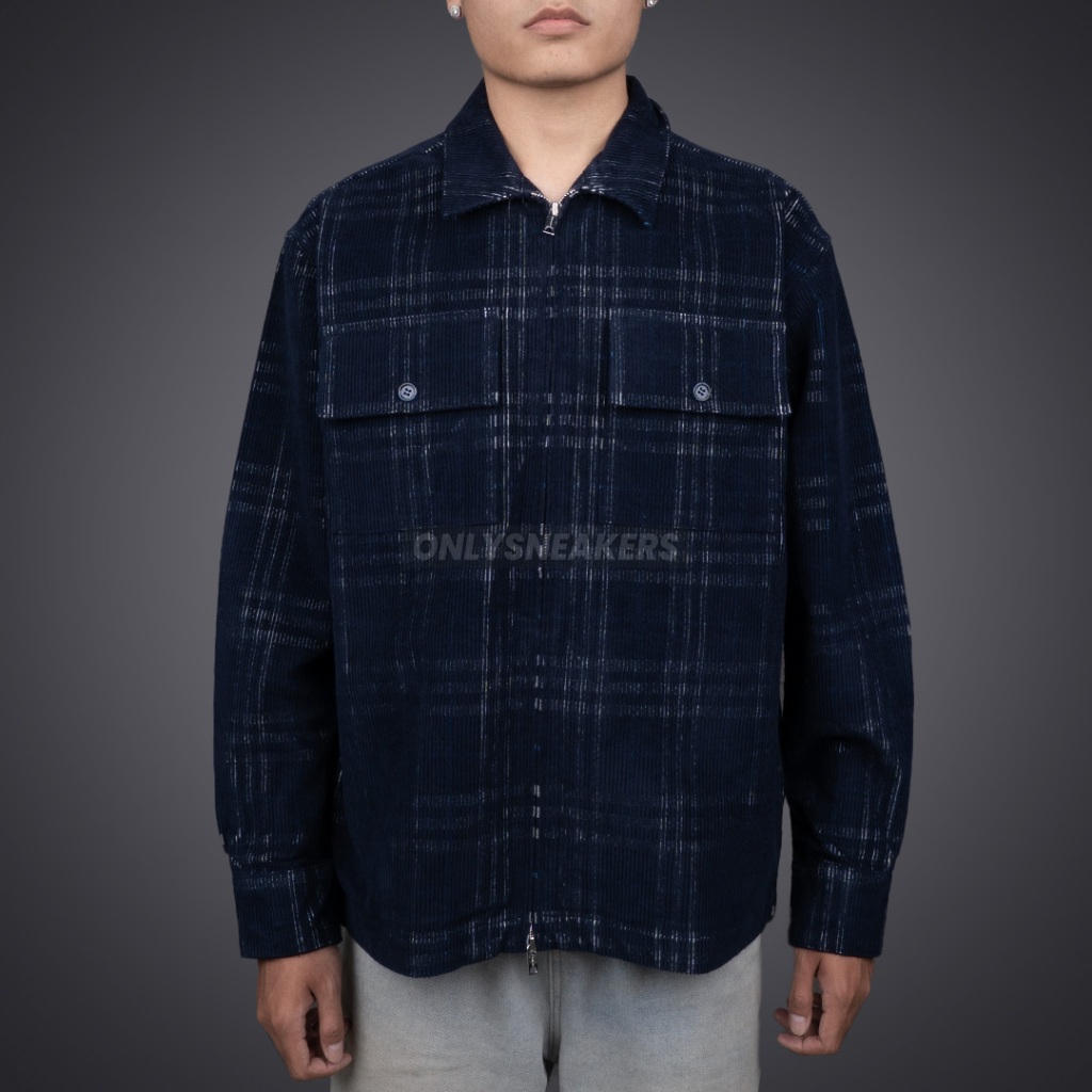 BURBERRY CHECK PATTERN CORDUROY JACKET