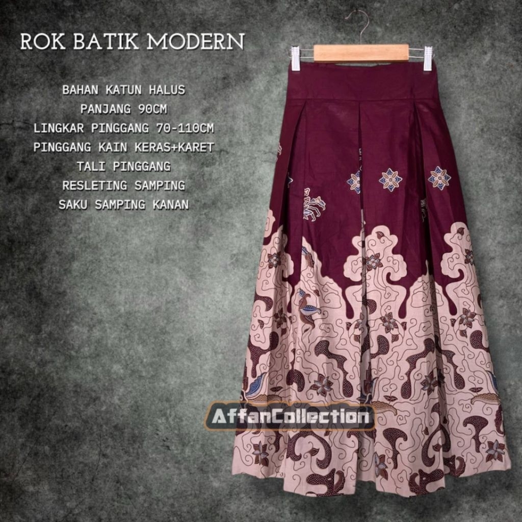 ROK BATIK PANJANG MODERN BAHAN KATUN PREMIUM MOTIF ELEGAN PINGGANG KARET