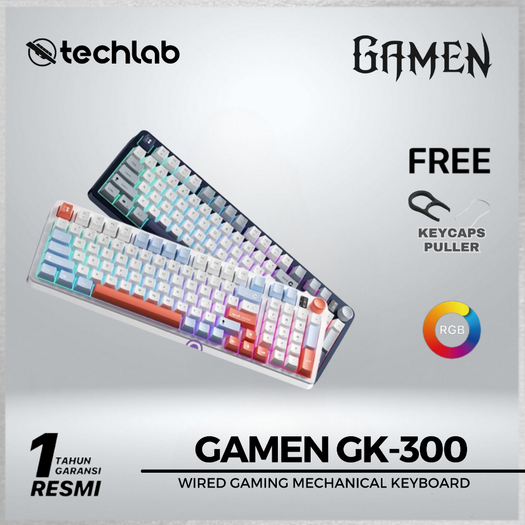 GAMEN GK300 / GK-300 Keyboard Gaming Membrane RGB Knob Anti-Ghosting