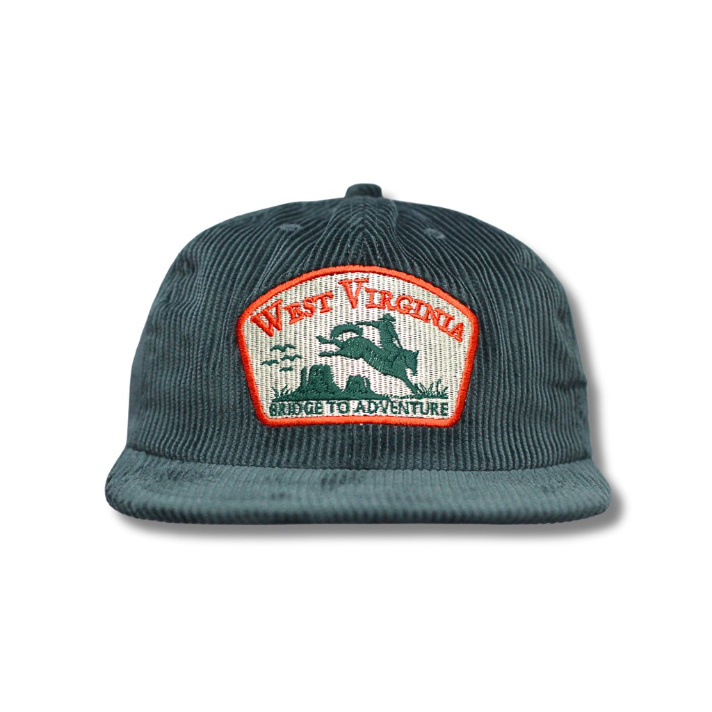 SHINE BOYER- 6 Panel Caps Corduroy Green West Virginia (Free Sticker, Pin, & Box Packing)