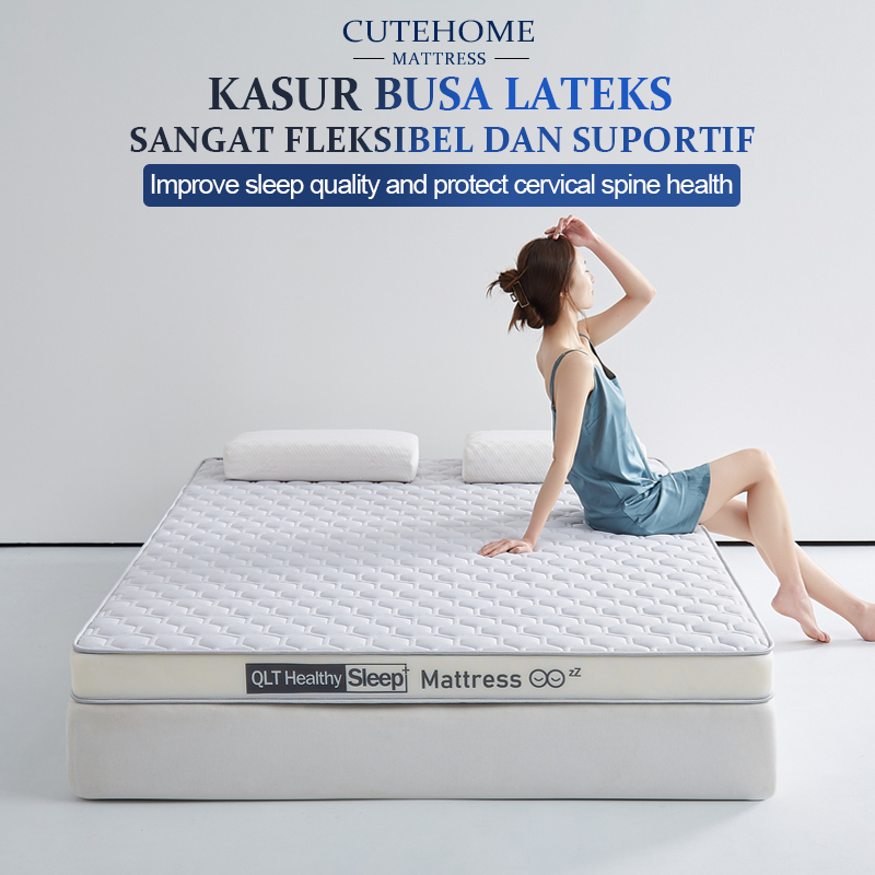 CUTEHOME Kasur Spring bed Tebal 8cm Kasur Busa Kasur Latex Mattress Topper Super Soft
