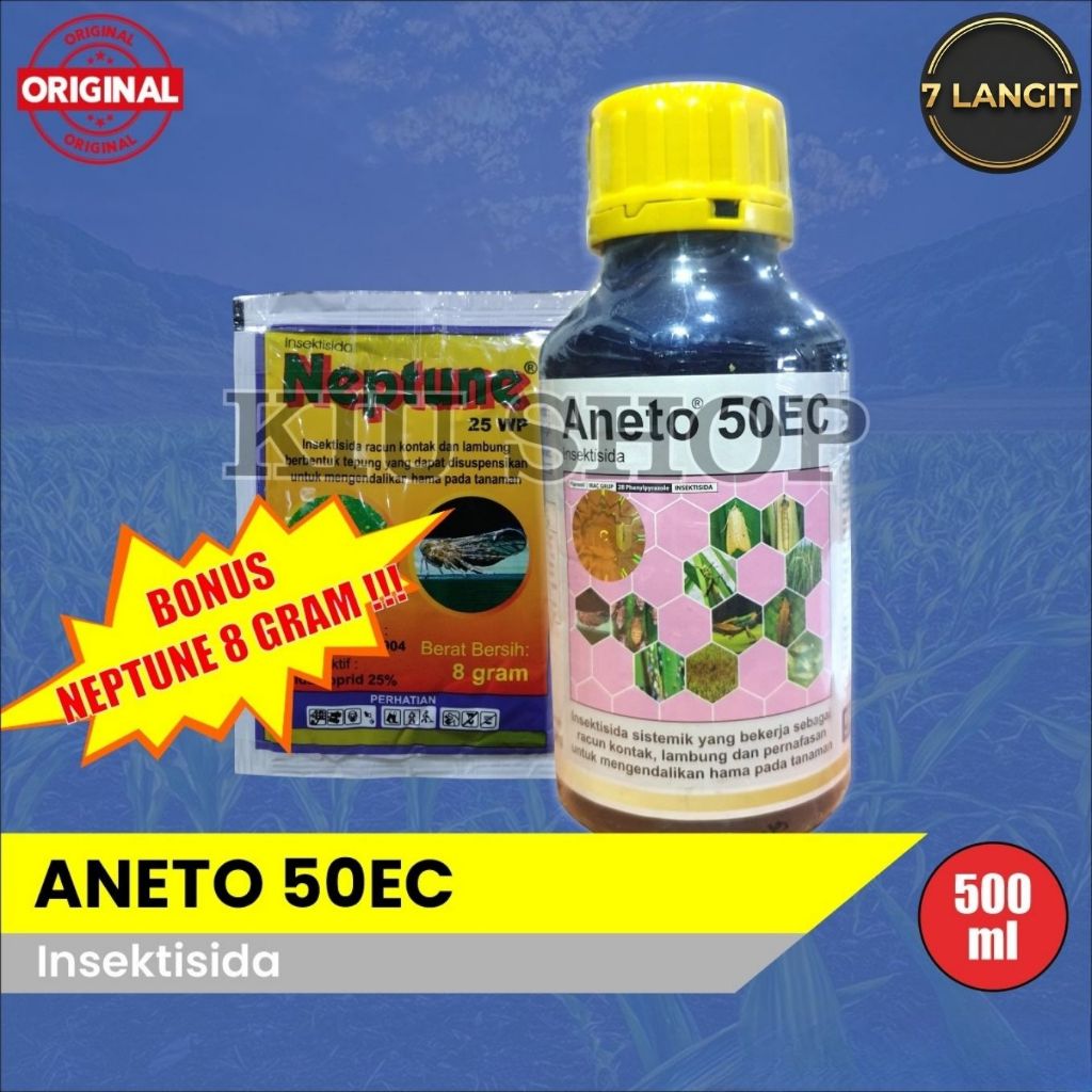 Grosir / ANETO 50 EC - 500ml / Insektisida Kontak, Lambung, Pernafasan Hama Wereng Padi / Fipronil