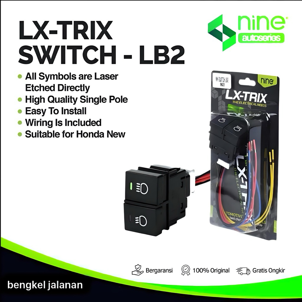 SAKLAR MOTOR MOBIL 3 MODE  SWITCH 2 TOMBOL FOGLAMP LAMPU TEMBAK 3 MODE NINE LUMINOSLED UNIVERSAL