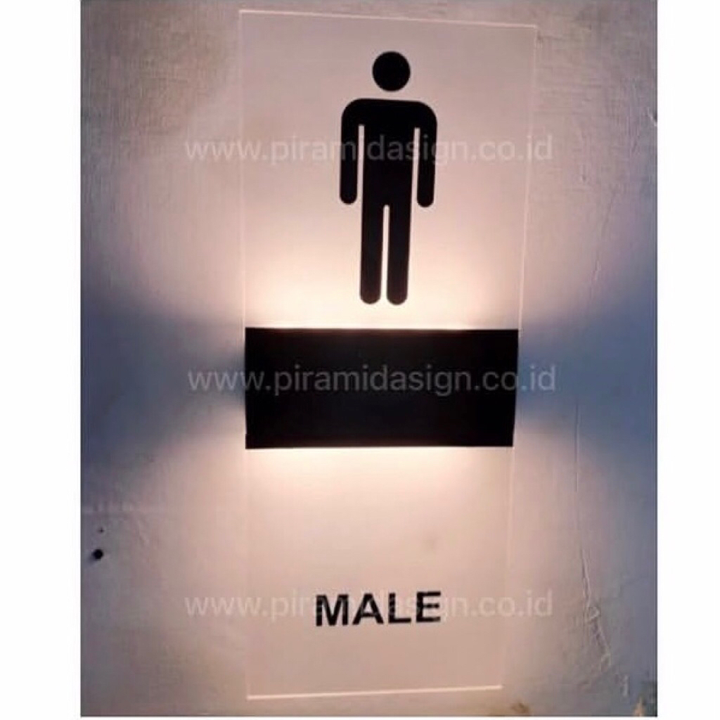 Lampu toilet men women pantry sign light elegan modern minimalis lamp restroom kamar mandi restauran
