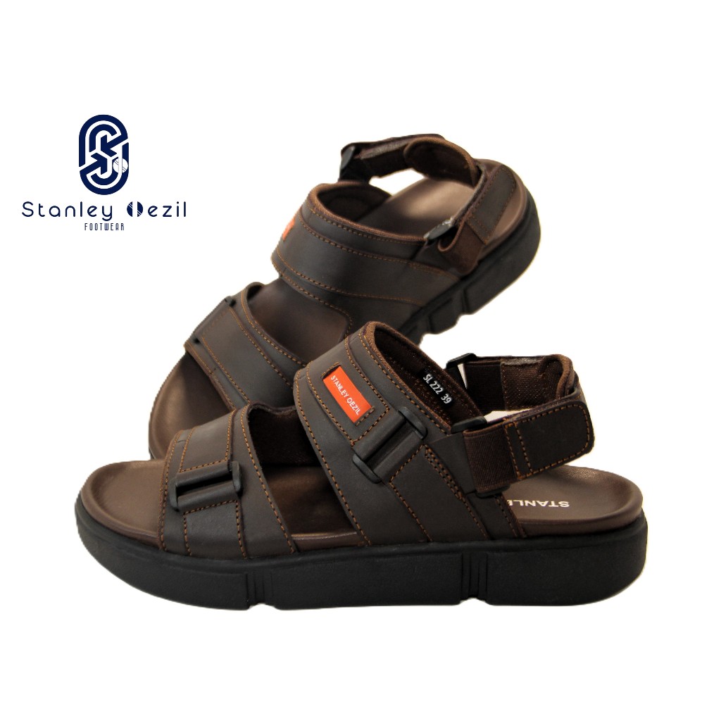 Sandal Kulit Asli Pria Selop / Gunung Casual Nyaman Anti Slip - SL.222 | StanleyOezil "Ventura" | Ge