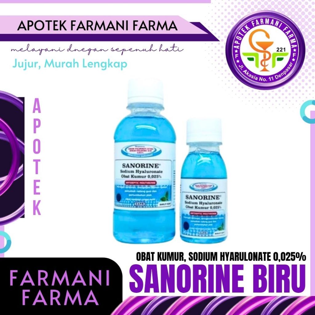SANORINE BIRU 0,025%/80 ML/200 ML/ OBAT KUMUR/CEGAH SARIAWAN/PLAK GIGI