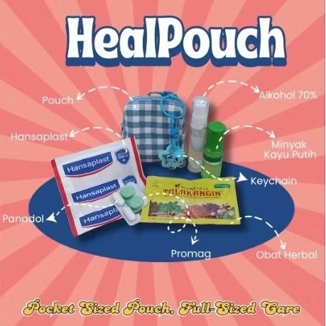 HEALPOUCH | essential pouch with light medicine inside | pouch lucu aesthetic dengan paket obat ring