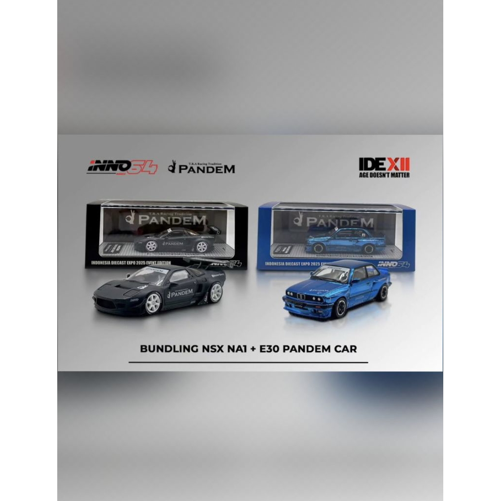 INNO64 x IDE (Indonesia Diecast Expo) set of 2pc - NSX NA1 & BMW E30 PANDEM