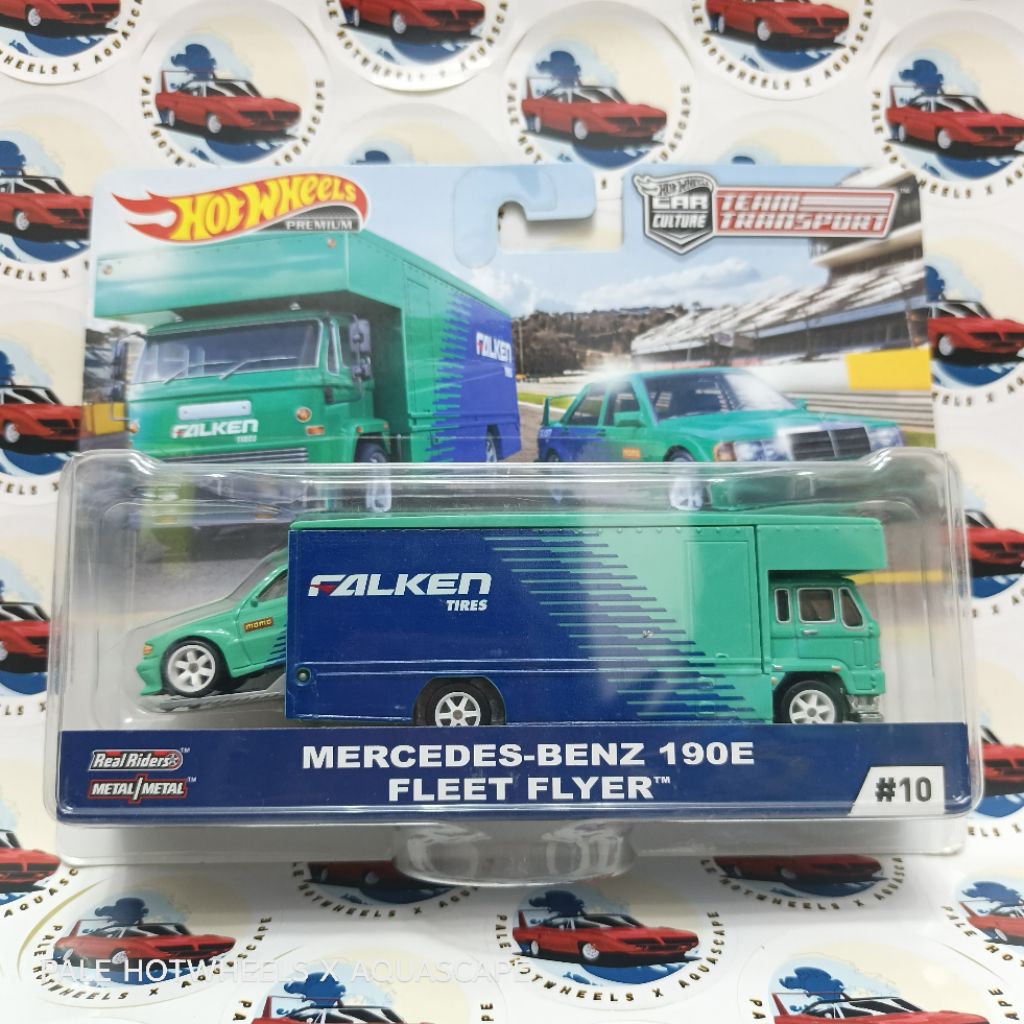 HOTWHEELS TEAM TRANSPORT FALKEN MERCEDES BENZ 190E FLEET FLYER
