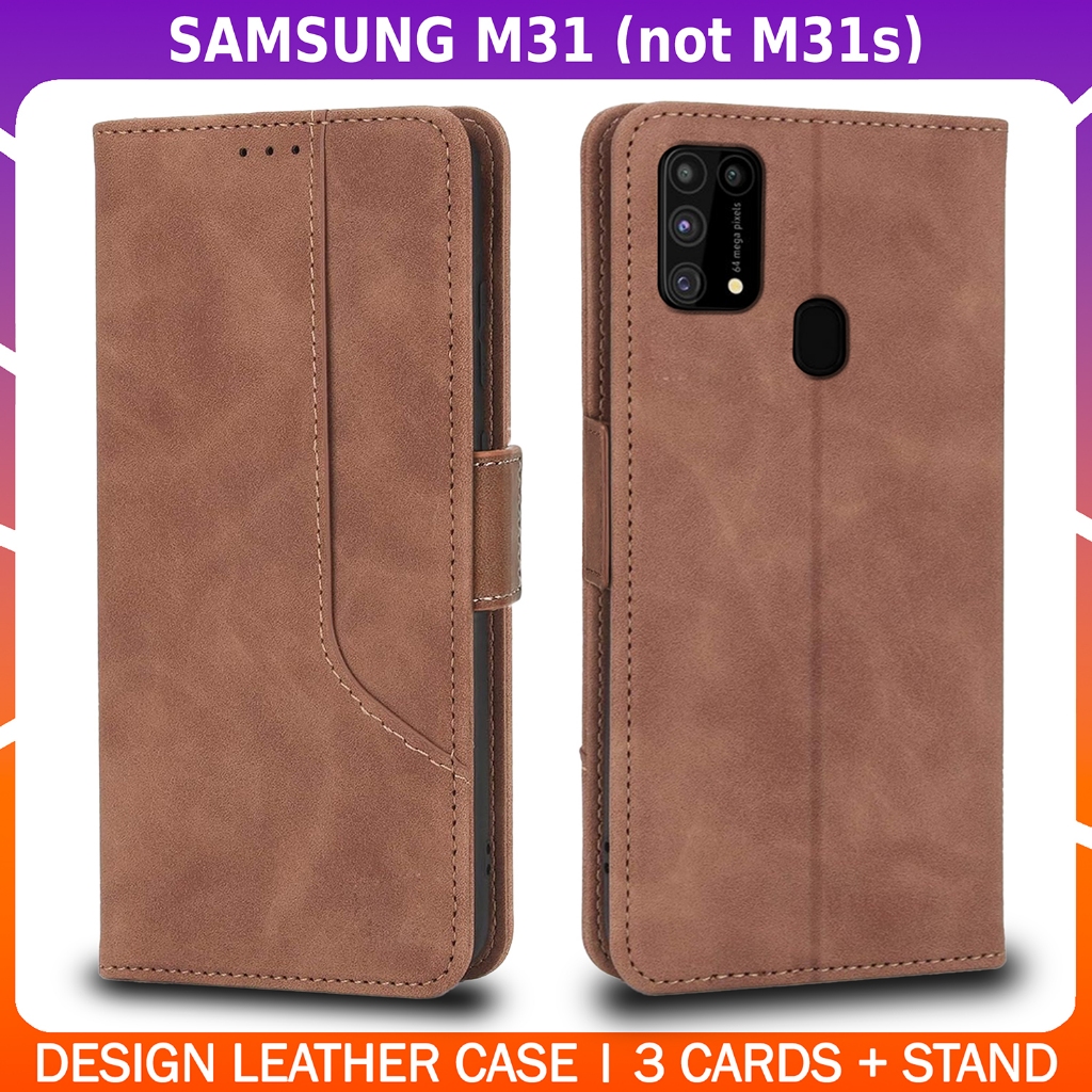 Premium Leather Wallet Flip Case with Stand SAMSUNG GALAXY M31