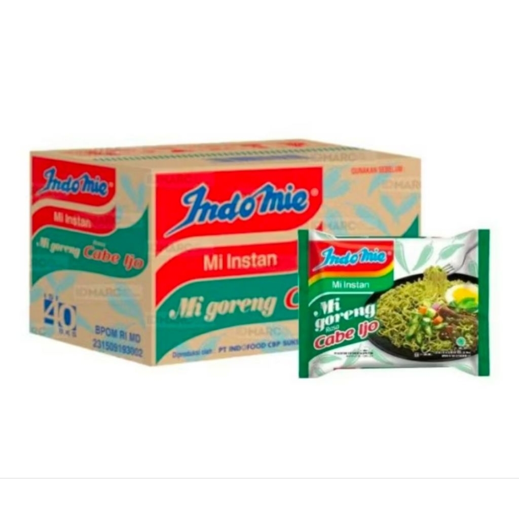 1 dus (40 bungkus) indomie goreng rasa cabe ijo