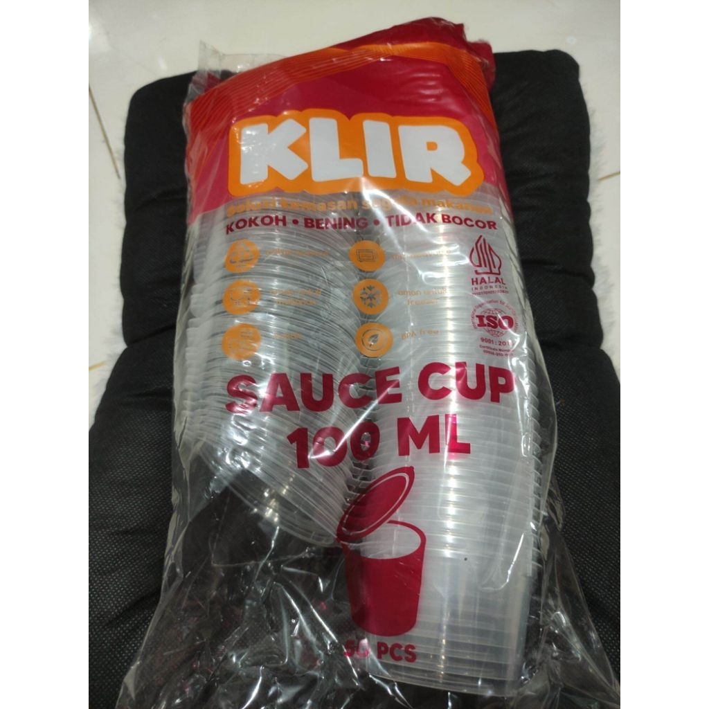 thinwal KLIR cup puding 100ml / cup puding 100ml tutup nempel isi 50 pc