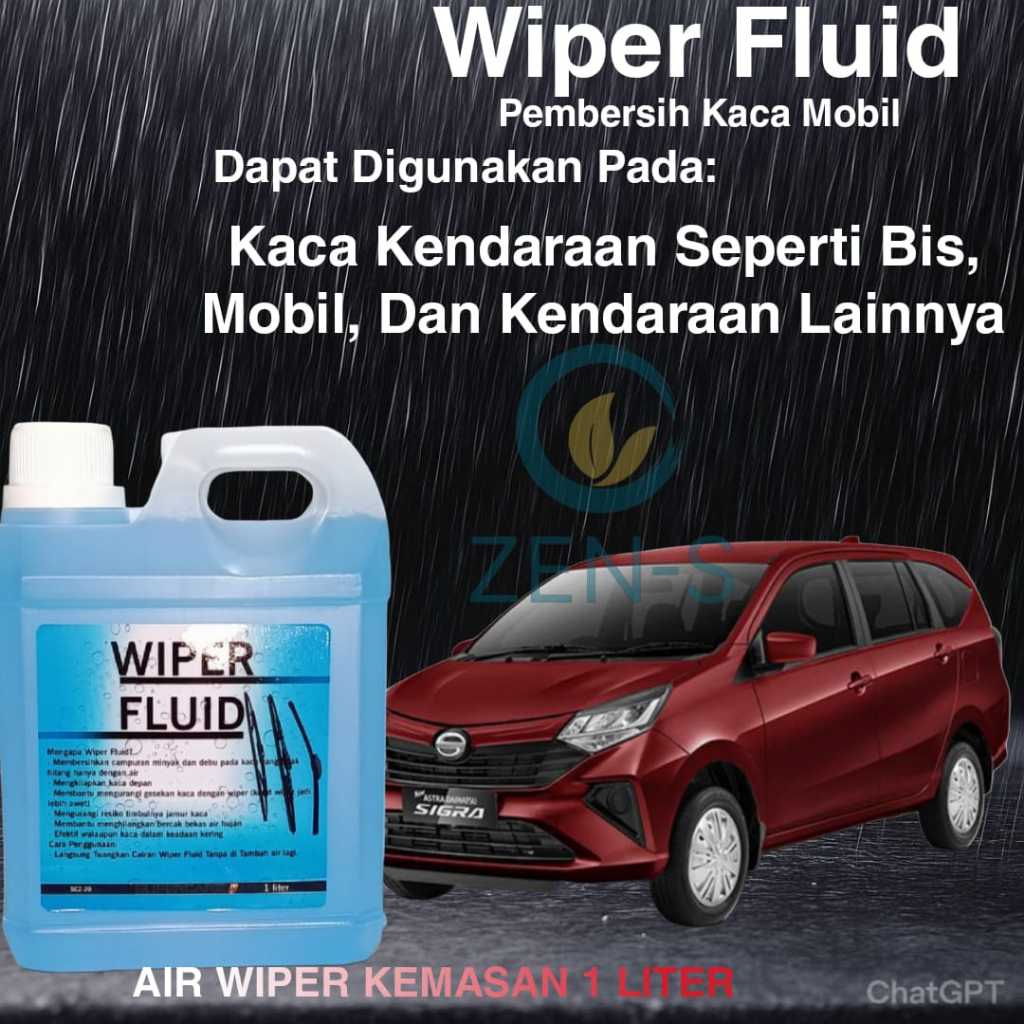 Cairan Wiper fluid pelindung kaca dari baret jamur Wiper Fluid 1 Liter Cairan Pembersih Kaca Mobil