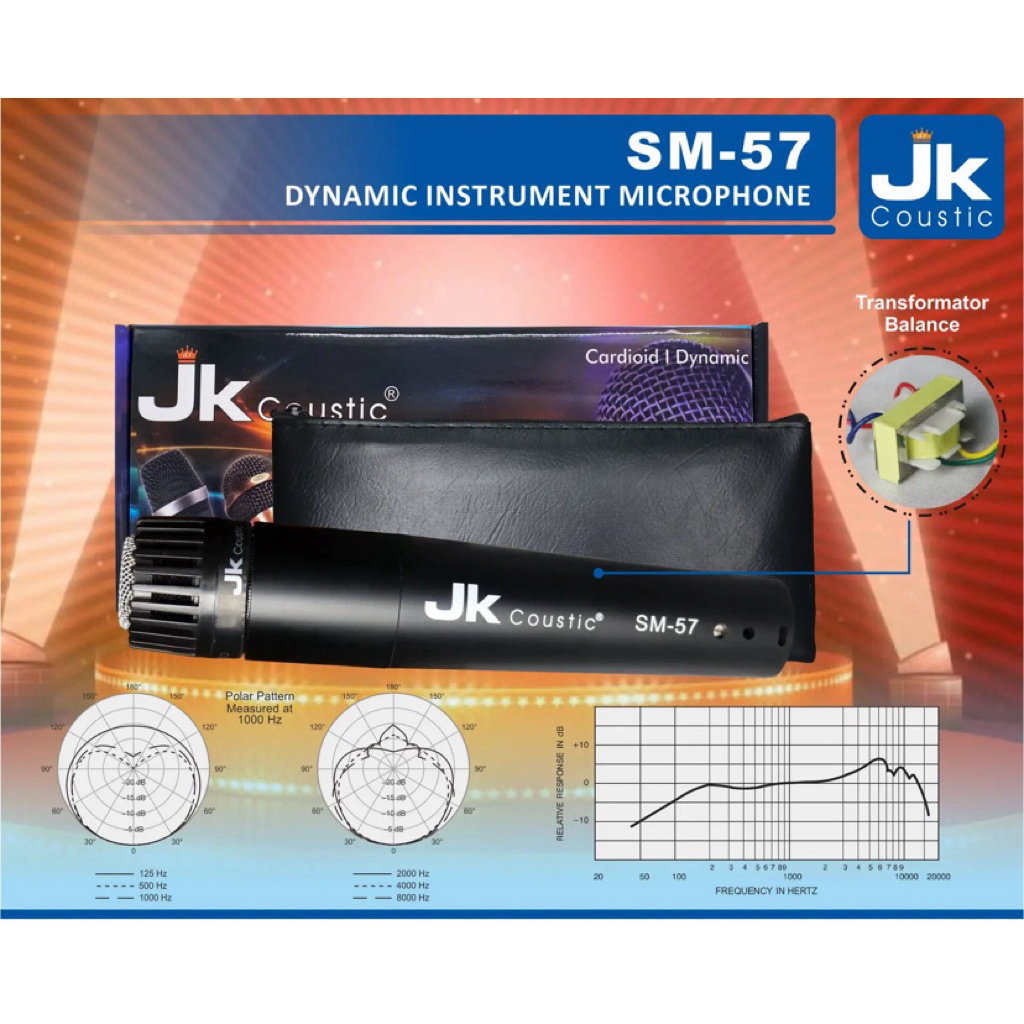 microphone instrumen jk coutic type sm 57