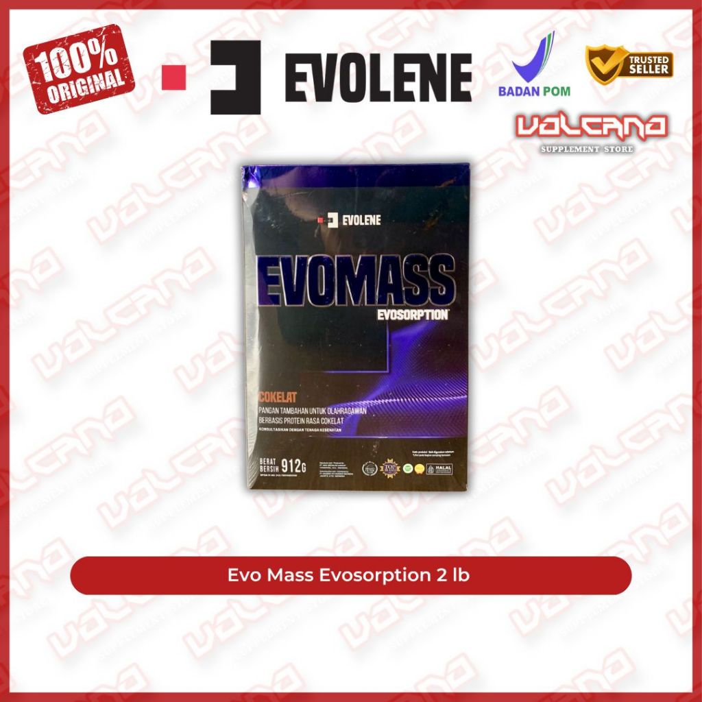 Evolene Evo Mass Evosorption 912 gr 2 lb lbs EvoMass Gainer HALAL BPOM