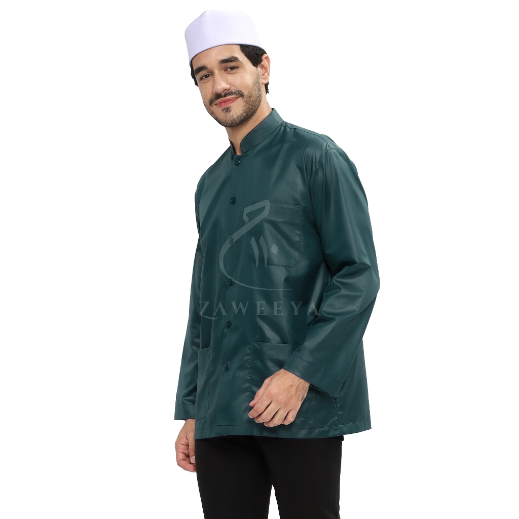 ZAWEEYA Baju Koko Ajib Series Motif Alsadah Haramain Polos Warna