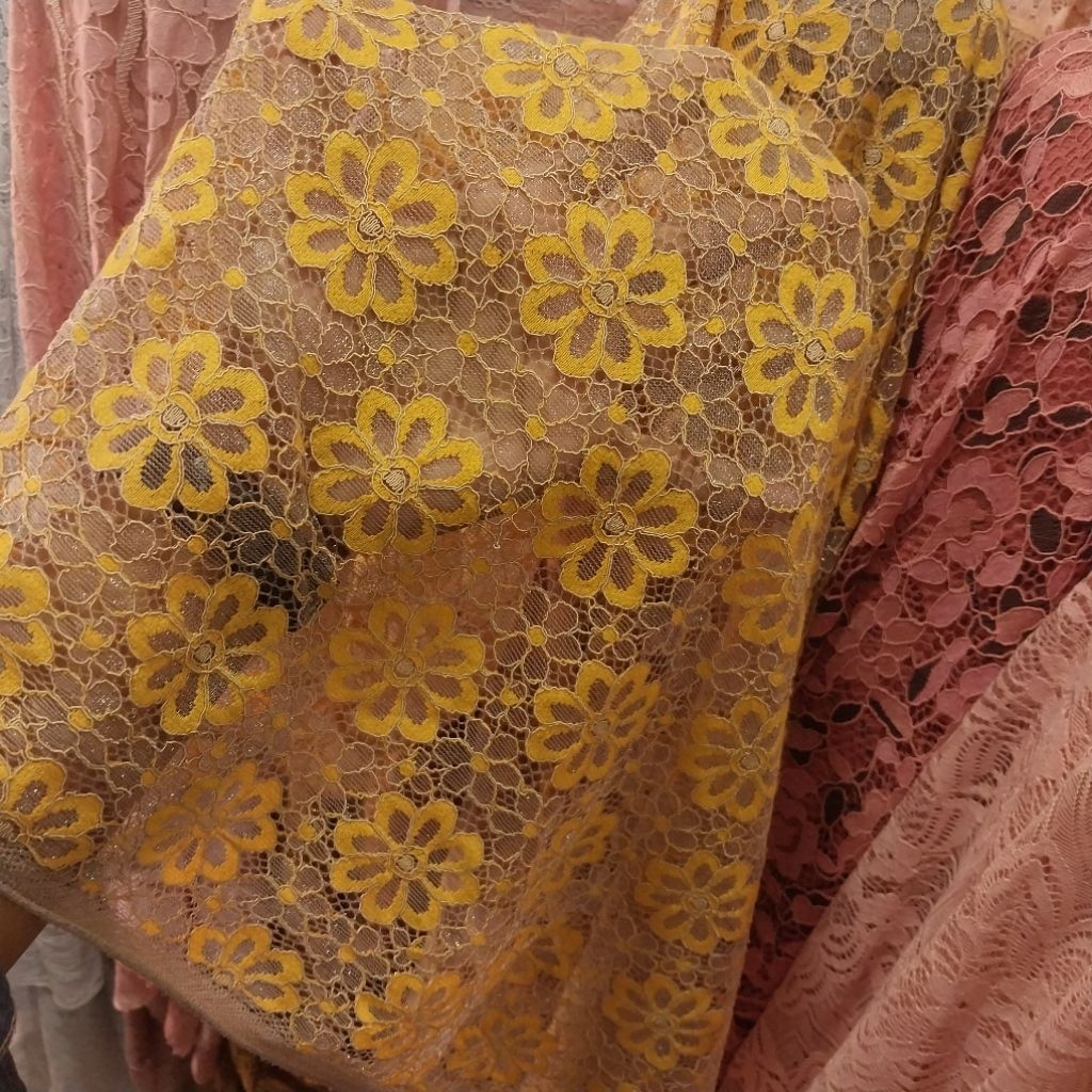 Kain/Bahan/BRUKAT KATUN LACE/Premium/Impor
