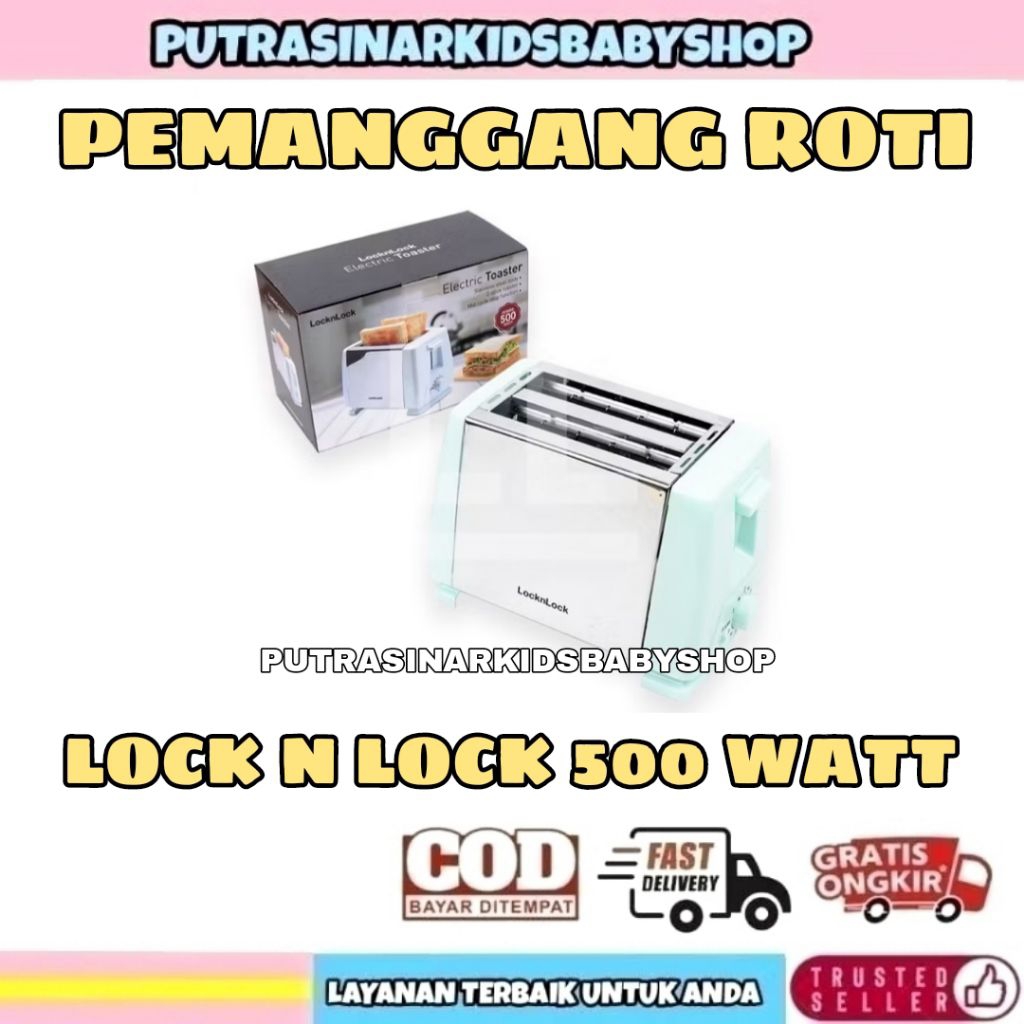 [TERSEDIA] LOCK N LOCK ELECTRIC TOASTER PEMANGGANG ROTI 500 WATT LOCKNLOCK LOCK & LOCK