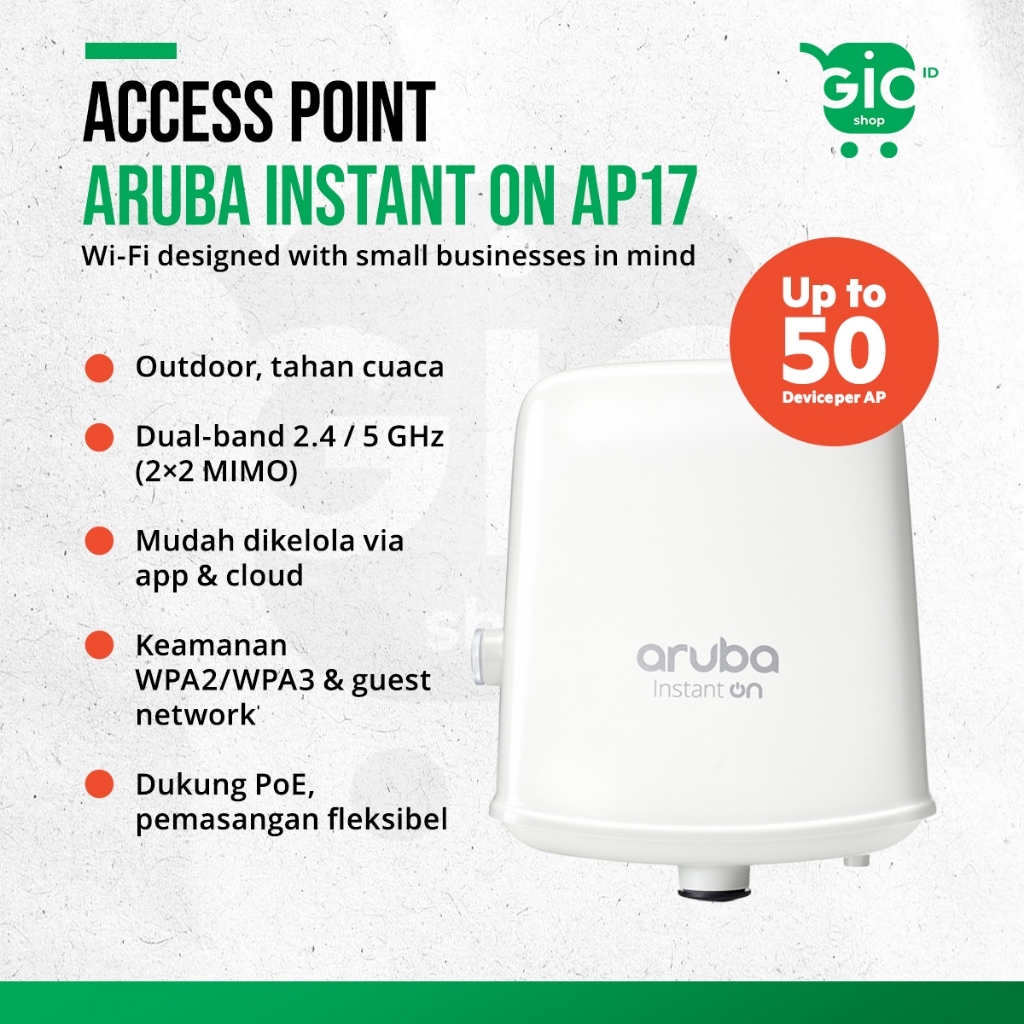Dijual Wifi Access Point Aruba Instant On AP17 (RW) Outdoor (New Old Stock)