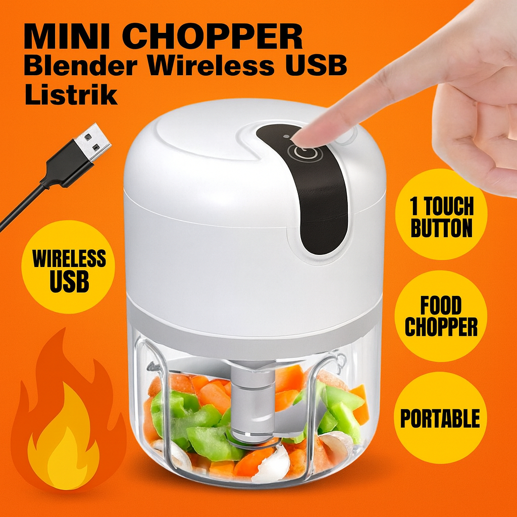 Alat Mesin Penghalus Bumbu Daging Mini Chopper Elektrik Serbagun