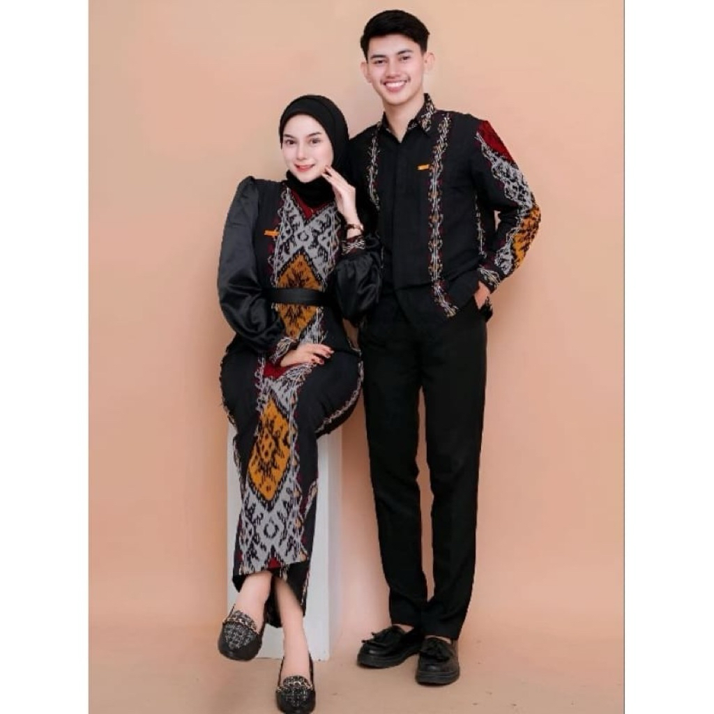 BAJU TENUN ELEGANT PREWEDDING KONDANGAN-KARTINI DRESS COUPLE TENUN HITAM