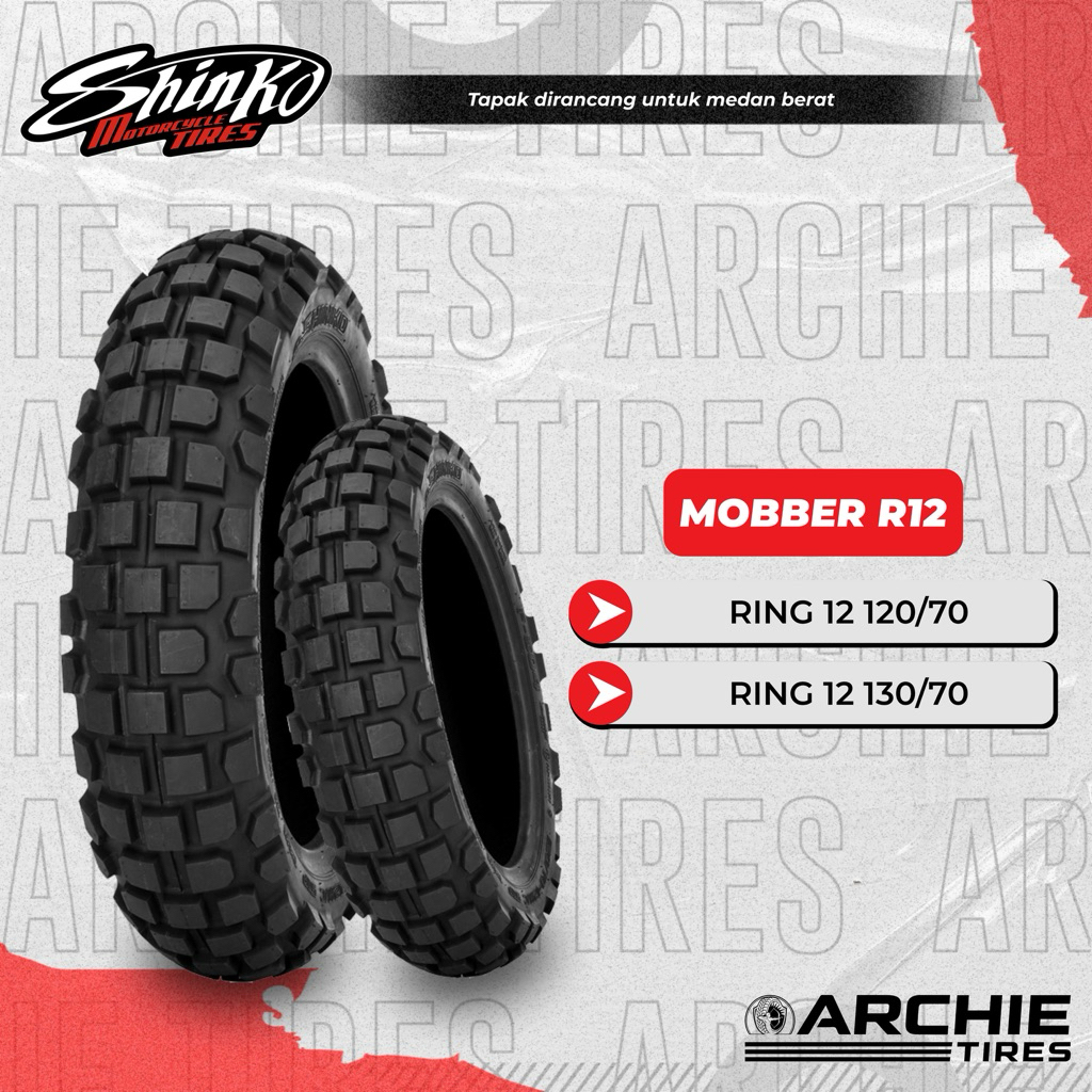 SHINKO MOBBER ukuran 120/70 R12 dan 130/70 R12