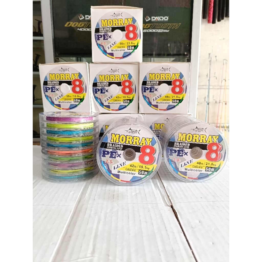 Senar PE Todak Morray X6 (50 m) #PE 0.8, #PE 1.0, #PE 2.0, #PE 3.0, #PE 4.0 (Khusus Multicolour PE8)