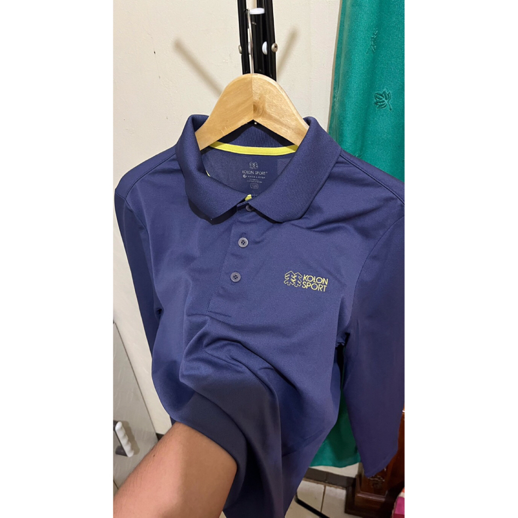 kaos kerah lengan panjang KOLON SPORT original