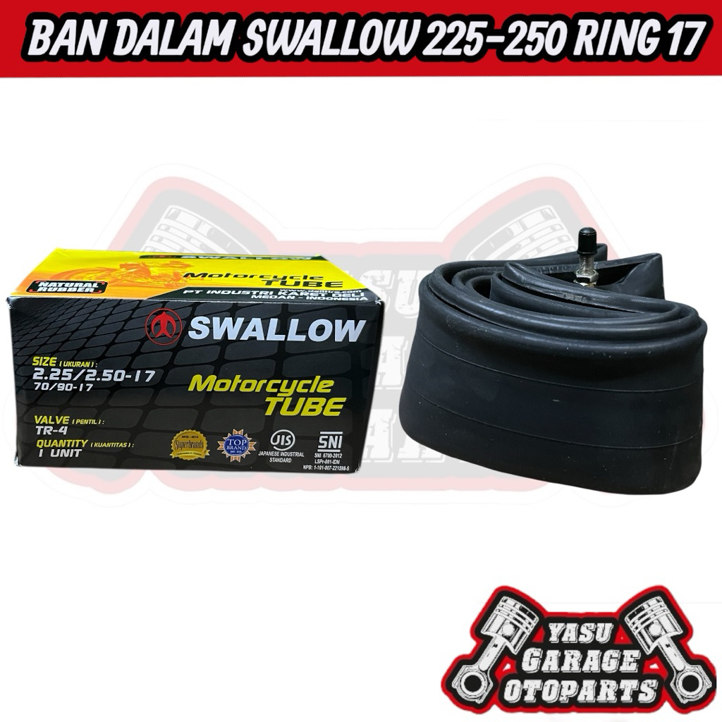 BAN DALAM DALEM MOTOR RING 17 225/250-17 MERK SWALOW SWALLOW