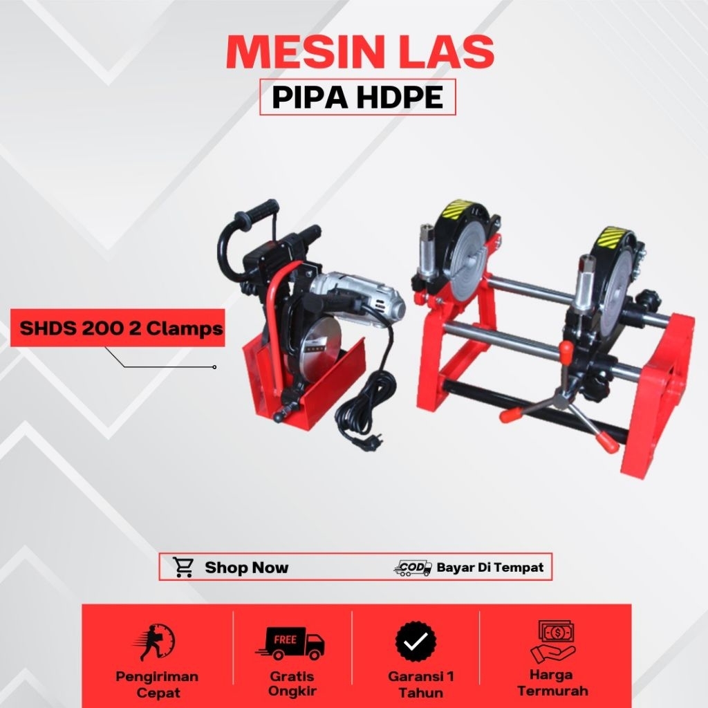 Mesin Las Pipa Hdpe 8"/2"(200))Mesin Pemanas Pipa