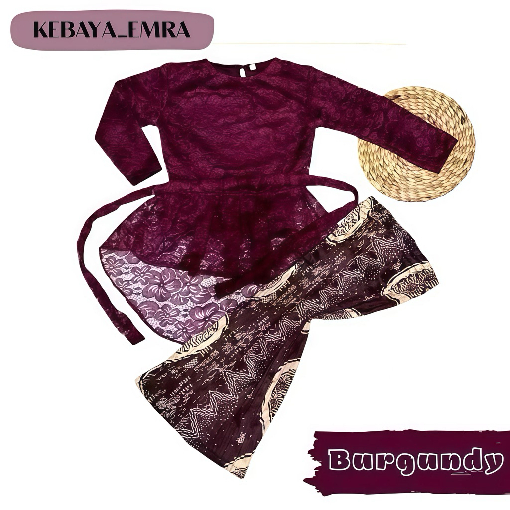 SETELAN BAJU SET KEBAYA ANAK PEREMPUAN MODERN BRUKAT  ROK PLISKET LENGAN PANJANG BUAT USIA 4-14tahun