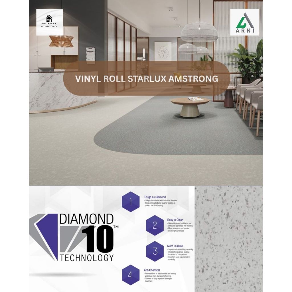 Lantai Vinyl Roll Amstrong | Vinyl Roll Motif Elegan