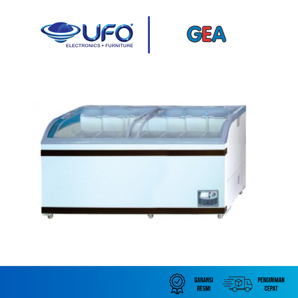 GEA SD-700BY SD700BY Sliding Curve Glass Chest Freezer Freezer Box Kaca 700 Liter
