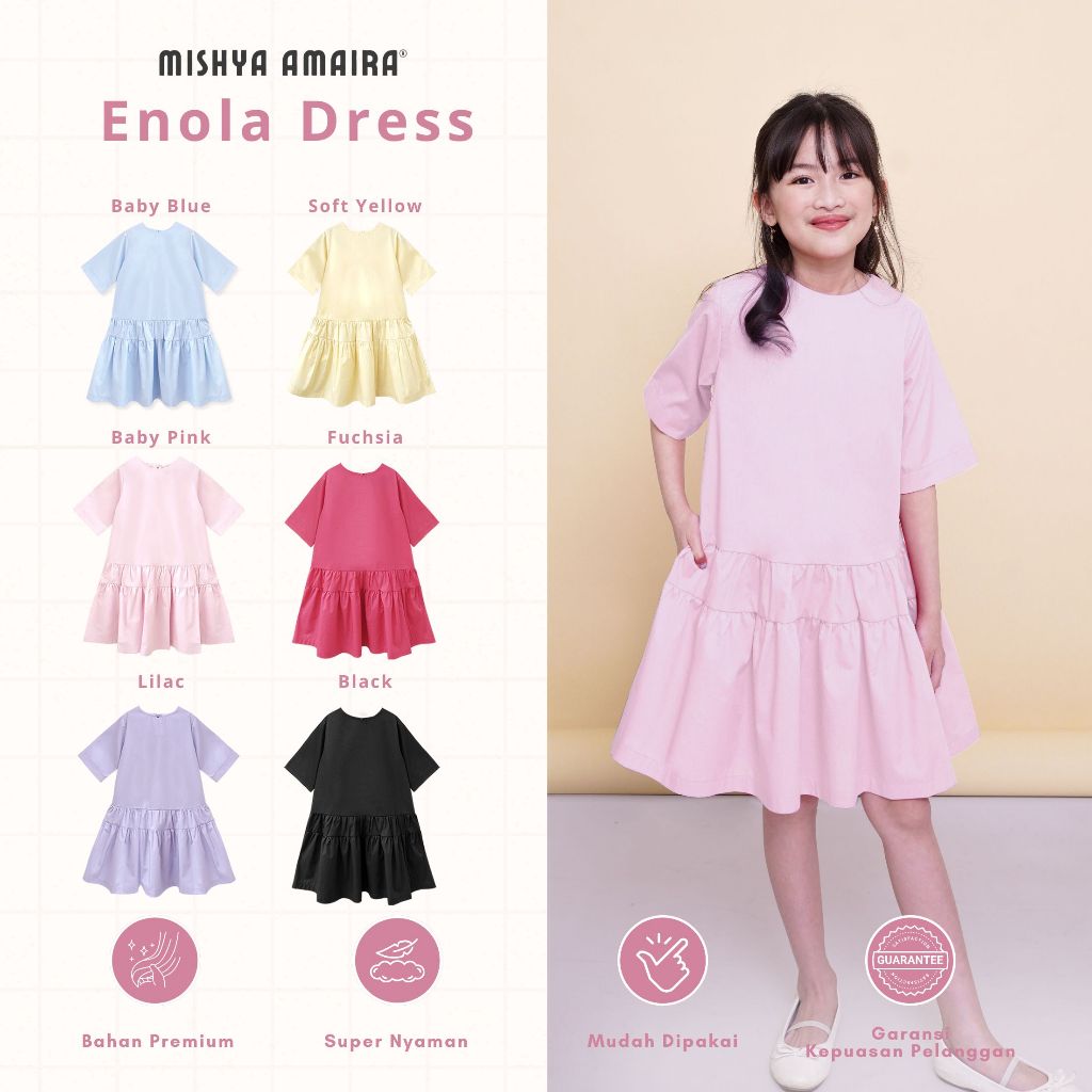 Mishya Amaira - Enola Dress | Dress Simple Anak Perempuan