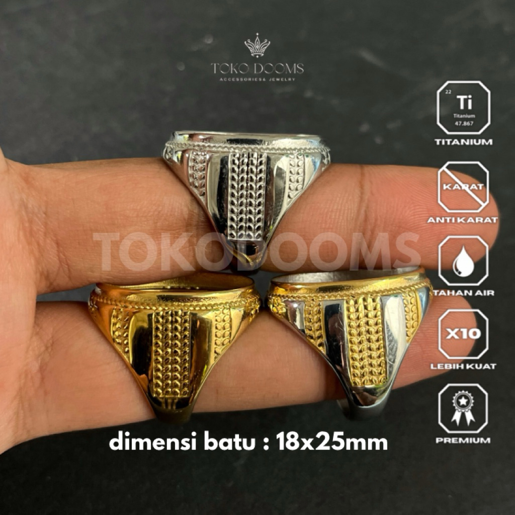 ring emban cincin garis [TITANIUM] 18x25 super minimalis dan elegan terbaik