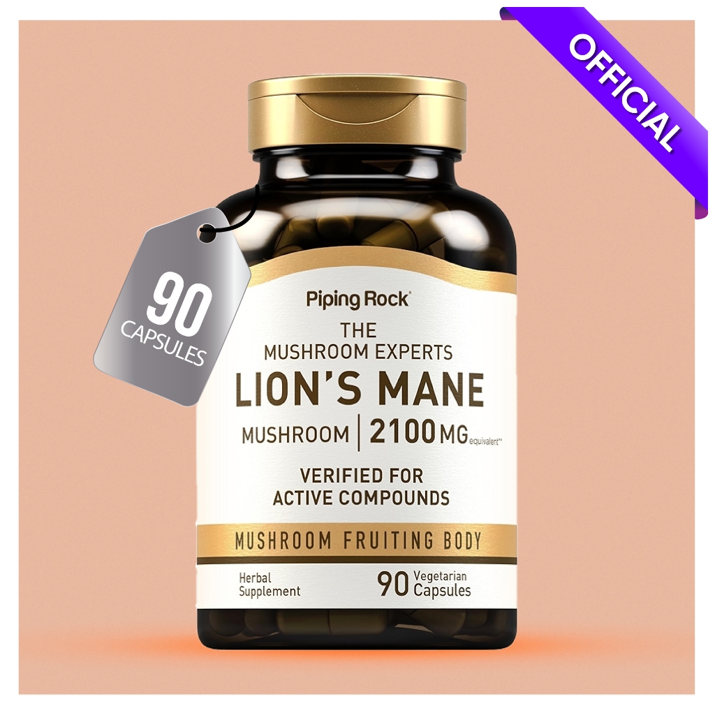 PipingRock Lions Mane 2100mg 90 Count | Mushroom Fruiting Body Extract for Men and Women | Hericium 