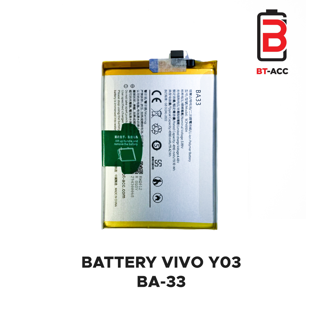 BATTERY ORI 100% VIVO Y03/BATERAI BA-33 BA33 BT-ACC