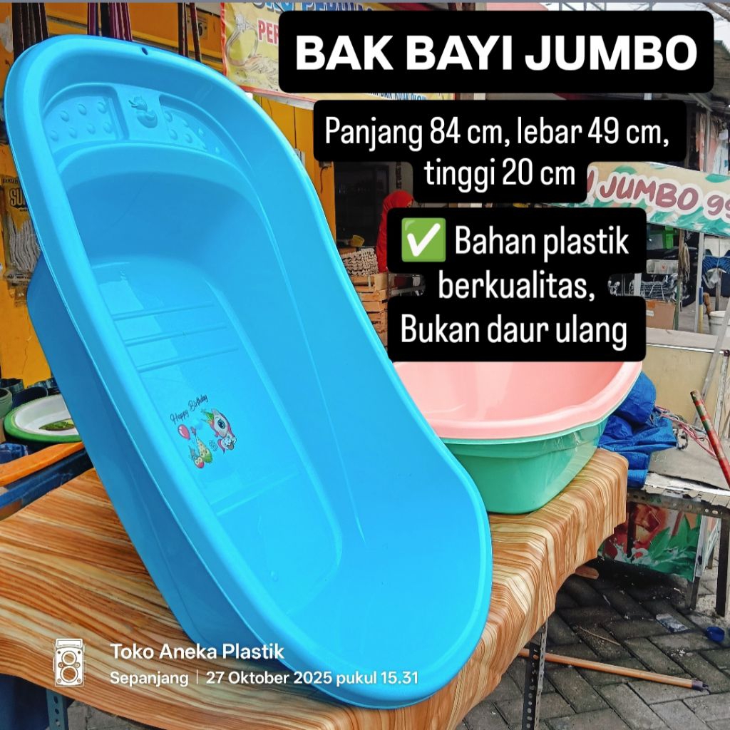 Bak bayi Jumbo / baby bath  plastik besar / bak mandi bayi tanpa tempat duduk / bak alas mandi