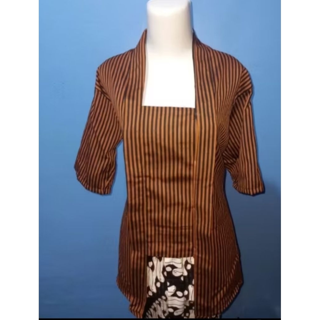 Kebaya ( Atasan ) batik lurik lengan pendek wanita dewasa