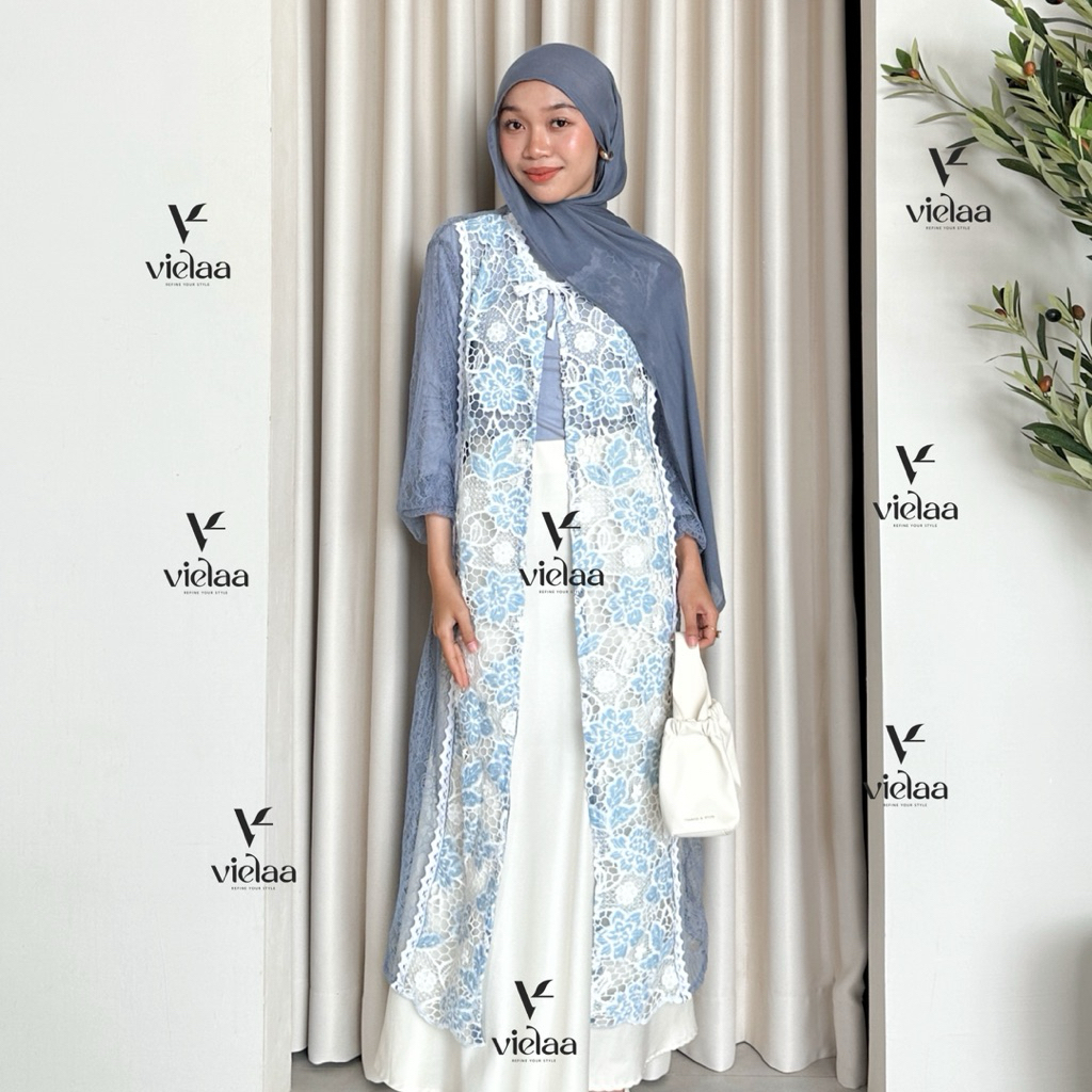 Lyra Outer | Long outer kondangan ootd lebaran | Vielaa.id
