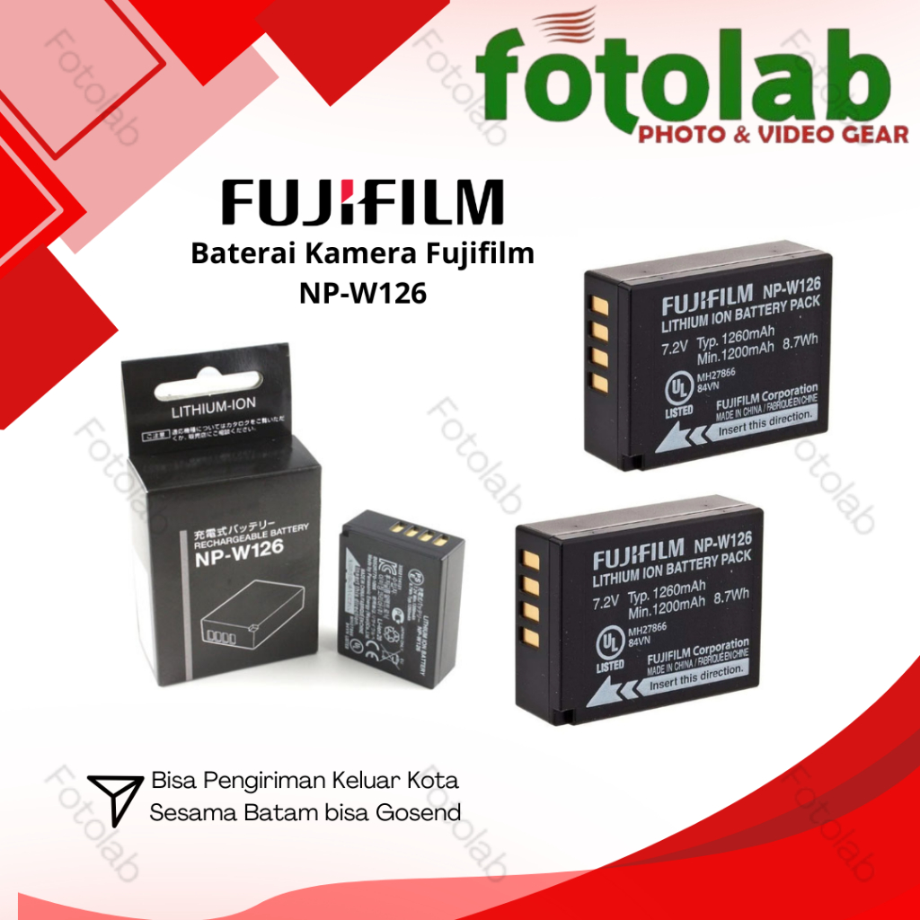 baterai battery kamera fujifilm mirrorless np-w126 np-w126s xa2 xa3 xa5 xa7 xt1 xt10 xt20 xm1