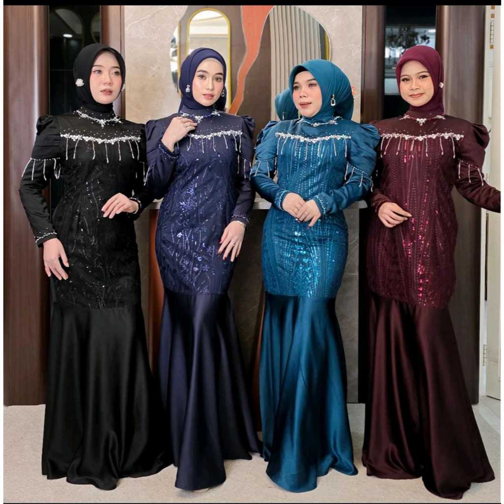 Lyf Maxi Dress Kebaya Slimfit Bridesmaid Pernikahan Terbaru 2025 Dress Velvet Aplikasi Payet Gamis P