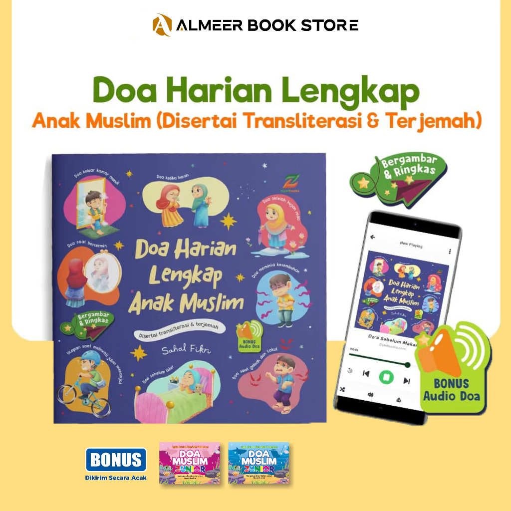 (Dilengkapi Audio Doa) - Doa Harian Lengkap Anak Muslim (Bonus Buku Doa Muslim Junior)