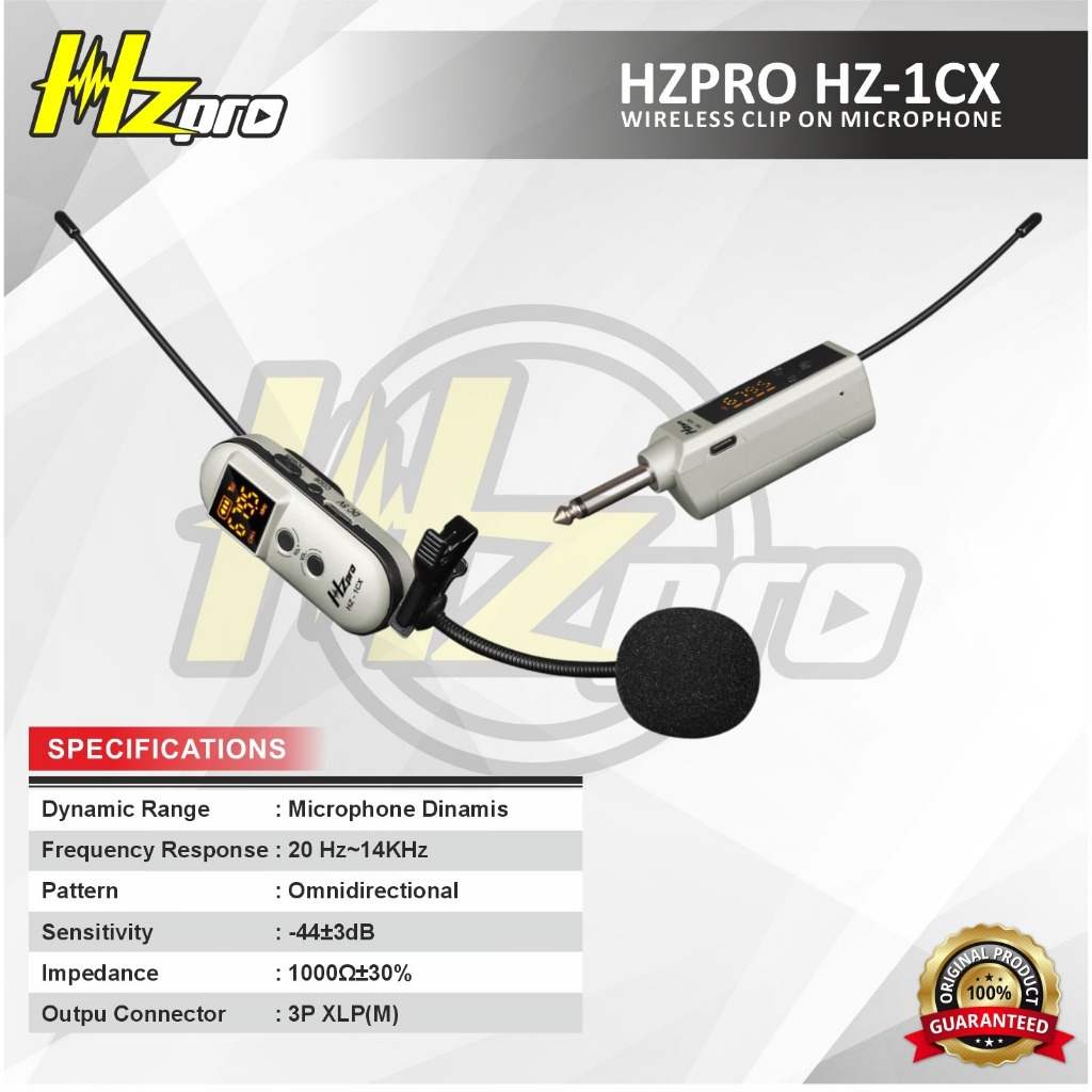 MIC WIRELESS CLIP ON HZ PRO HZ-1CX ORIGINAL