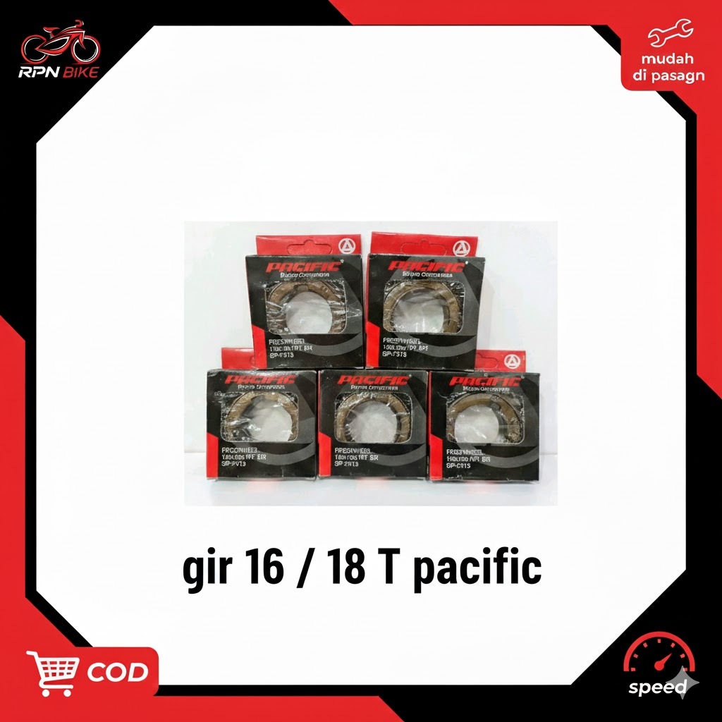 Pacific ( Gir freewell ) 16T & 18 T sepeda Bmx lipat listrik dll / gir sepeda universal