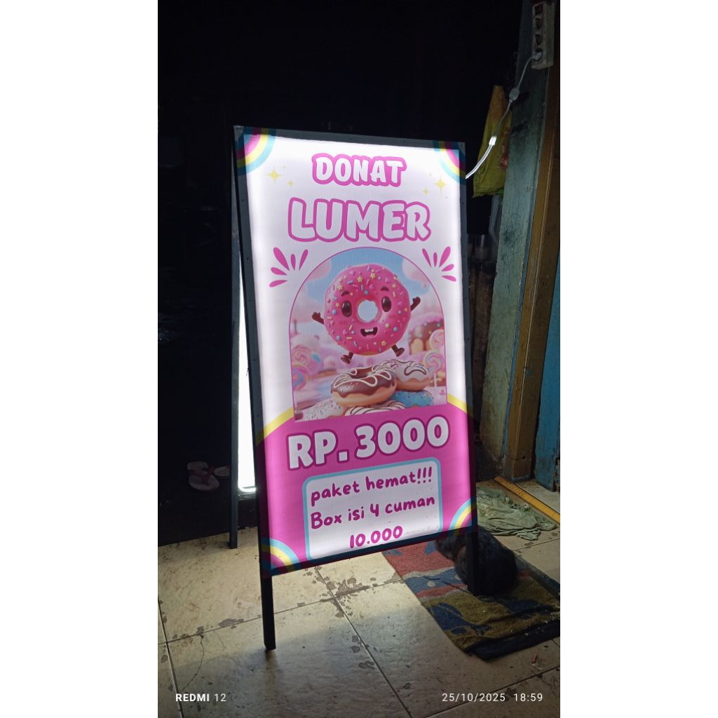standing banner lampu led