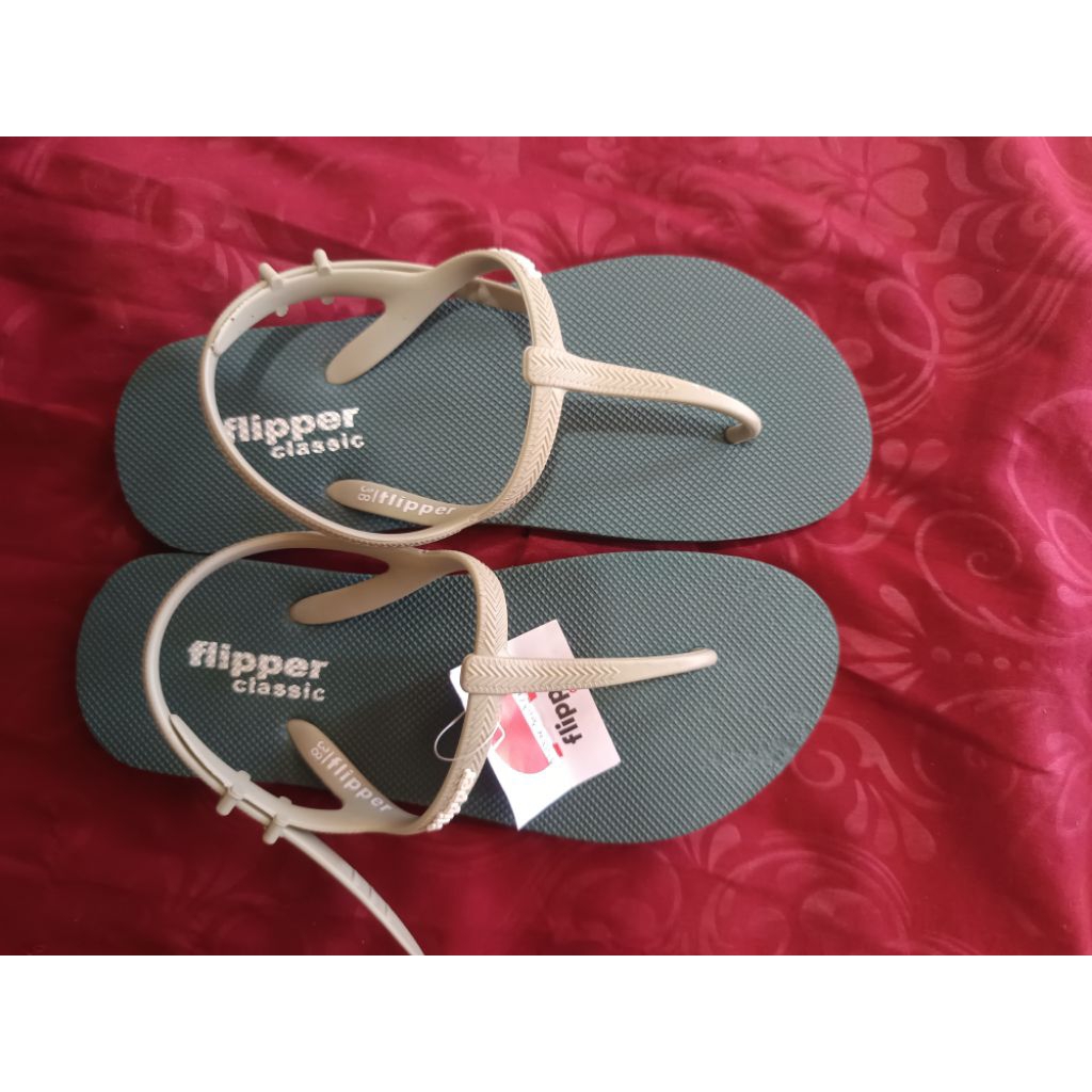 SANDAL FLIPPER JEPIT TALI BELAKANG WANITA