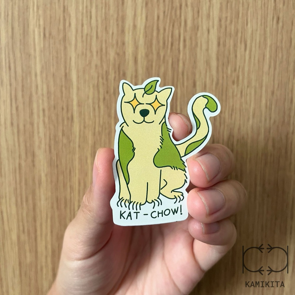 Stiker Kucing Kat-Chow - vinyl waterproof