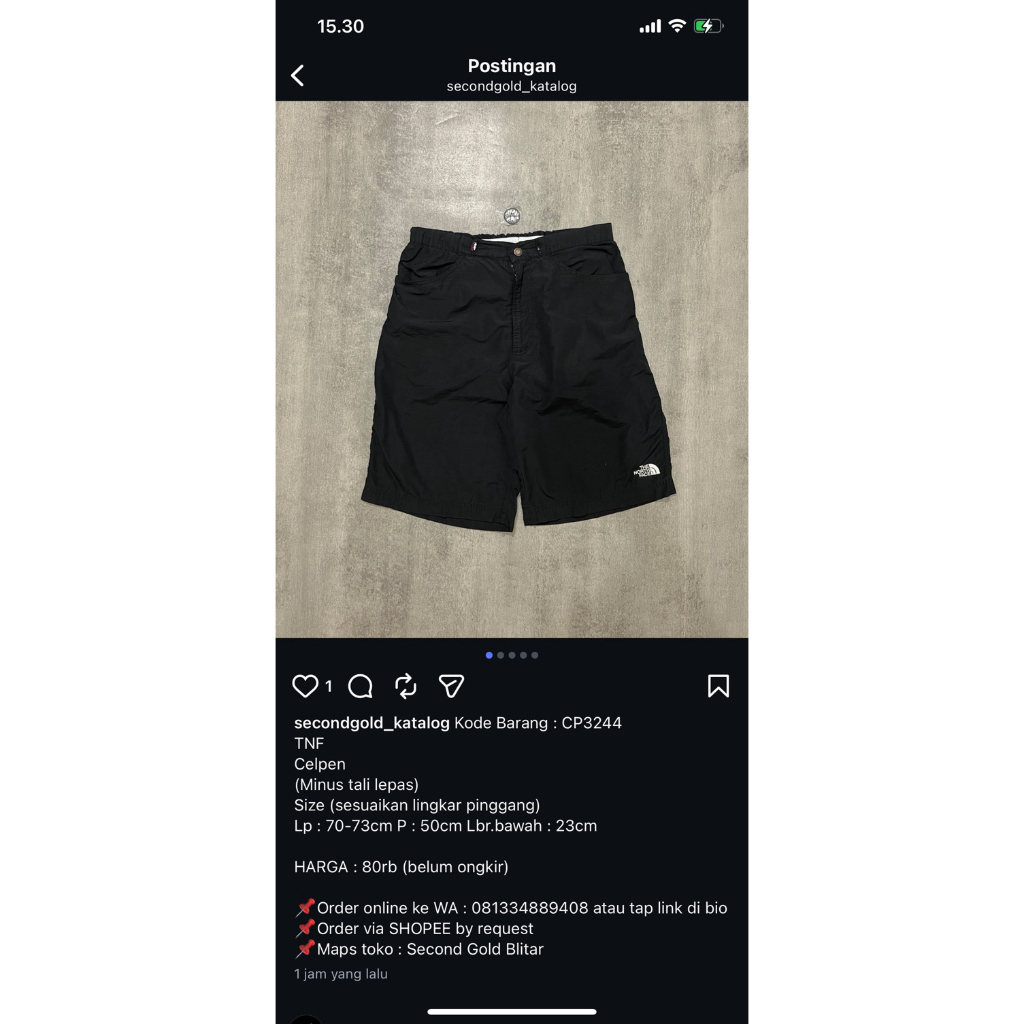 Celana Pendek TNF CP3244