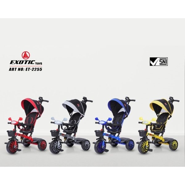 Sepeda Anak Roda Tiga Exotic ET-2255 Tricycle Adjustable Seat Ride on Toys